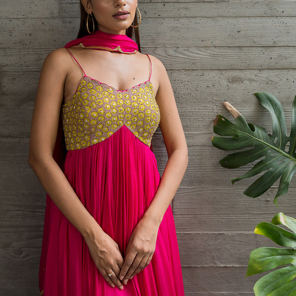 
                      
                        Fuschia Anarkali
                      
                    