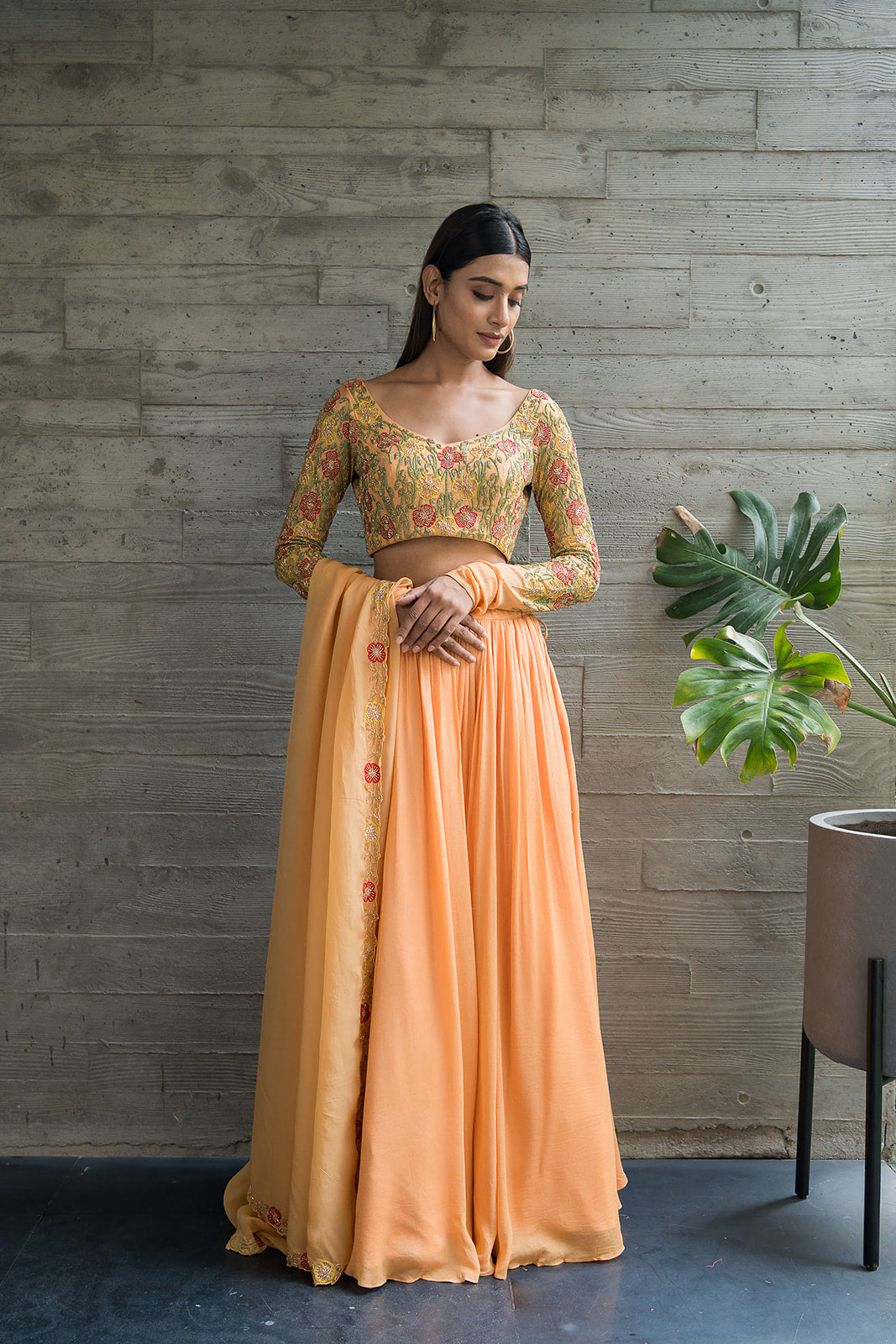 Shivaleeka Oberoi in Rani Pink and Peach Lehenga