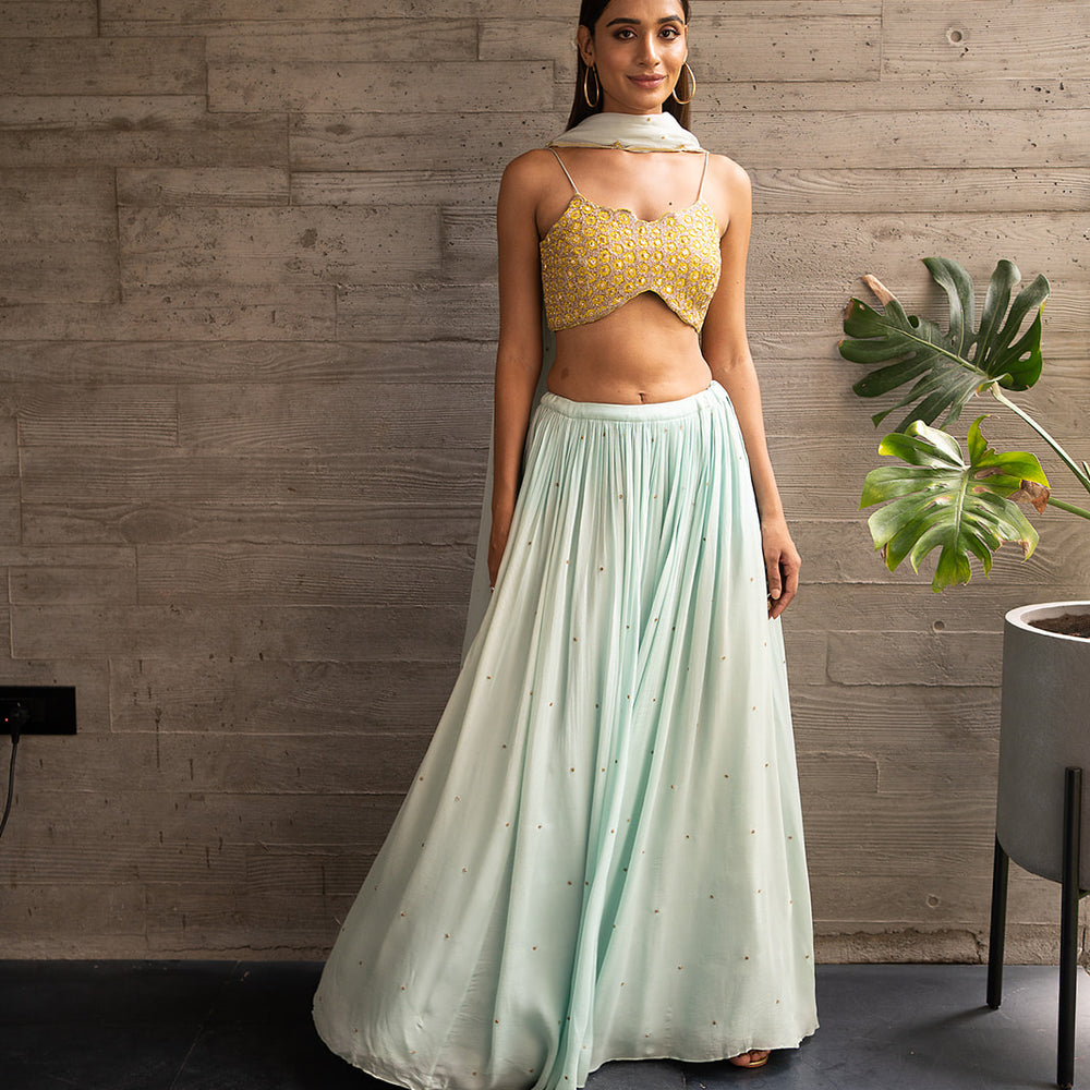 Mint Blue Lehenga