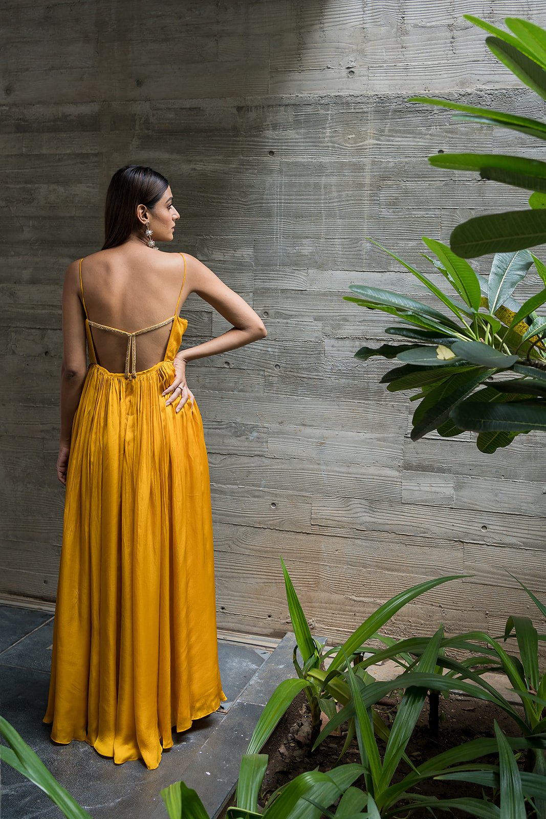 MANGO YELLOW BACKLESS ANARKALI