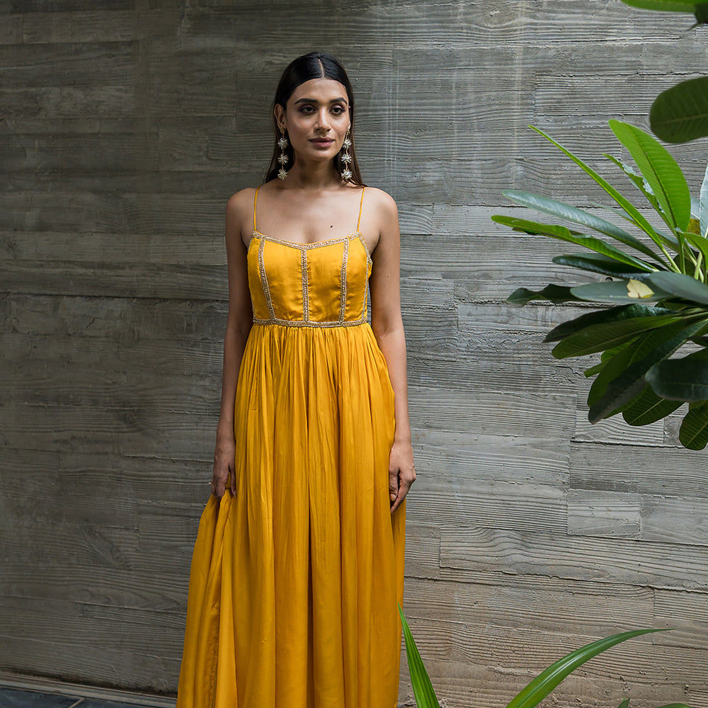 MANGO YELLOW BACKLESS ANARKALI