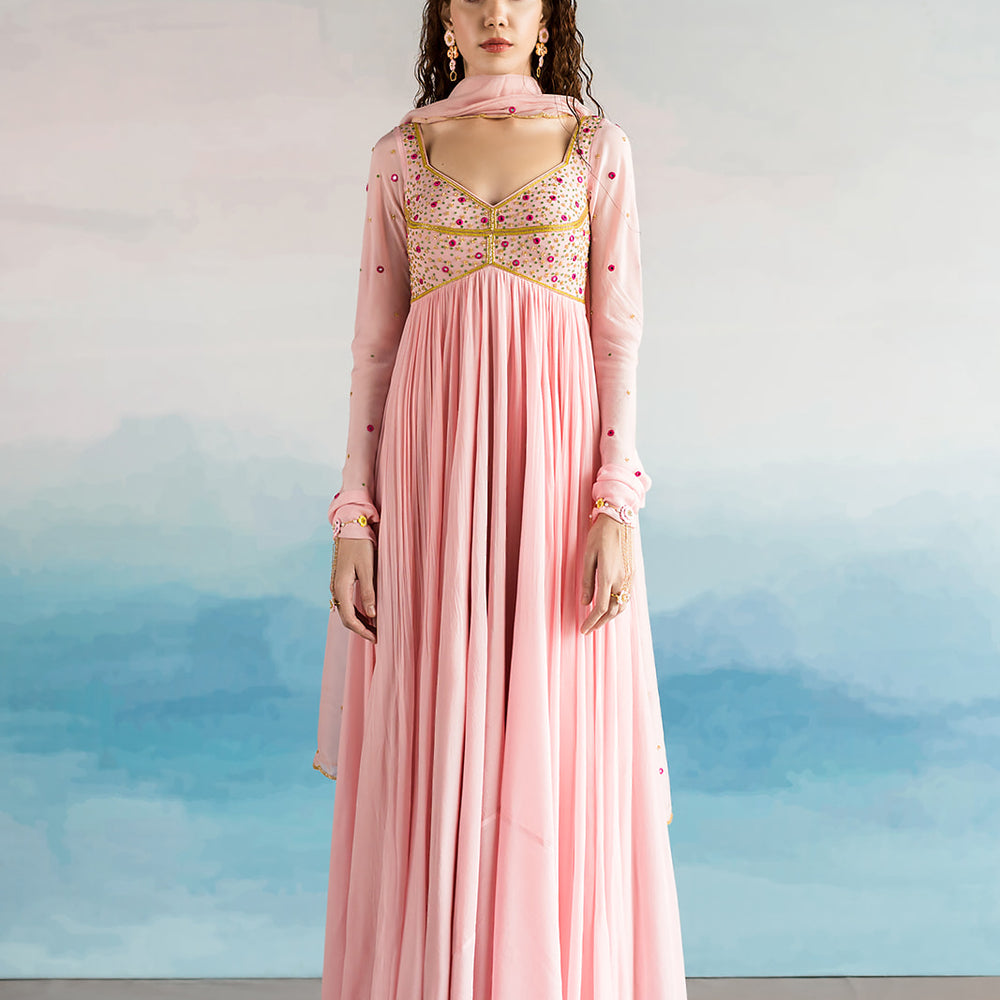 Light Pink 4 parts Cup Anarkali