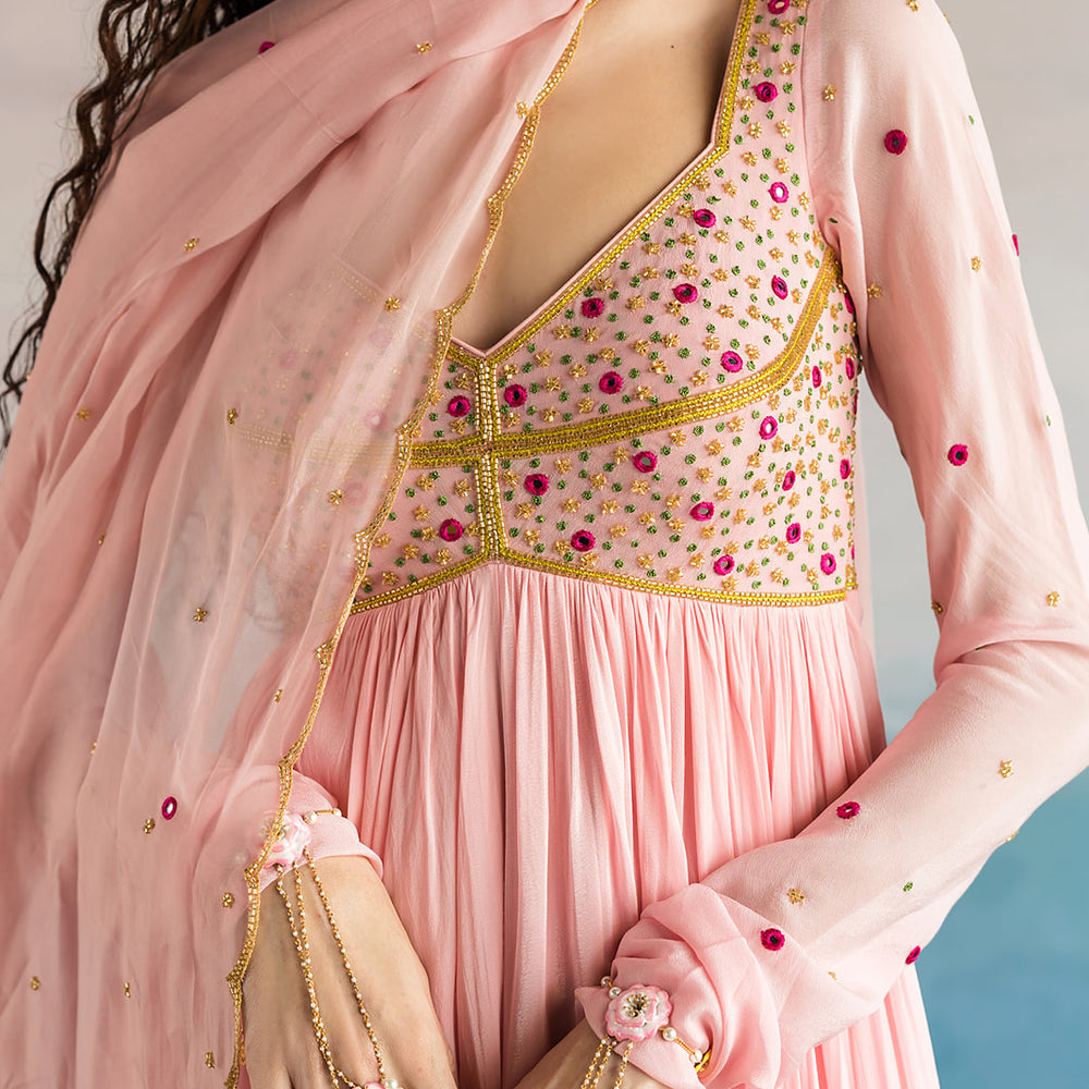 Light Pink 4 parts Cup Anarkali