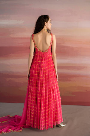 
            
                Load image into Gallery viewer, Pink Printed Anarkali
            
        