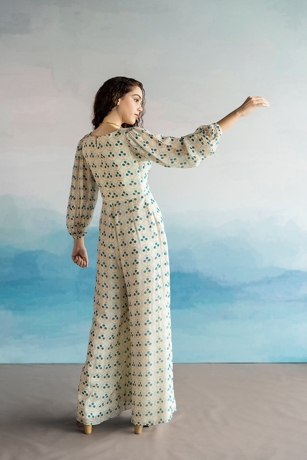 Off White Printed Jumpsuit