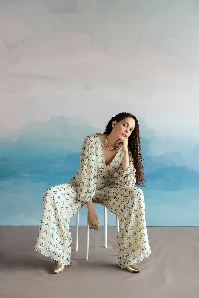 
            
                Load image into Gallery viewer, Off White Printed Jumpsuit
            
        