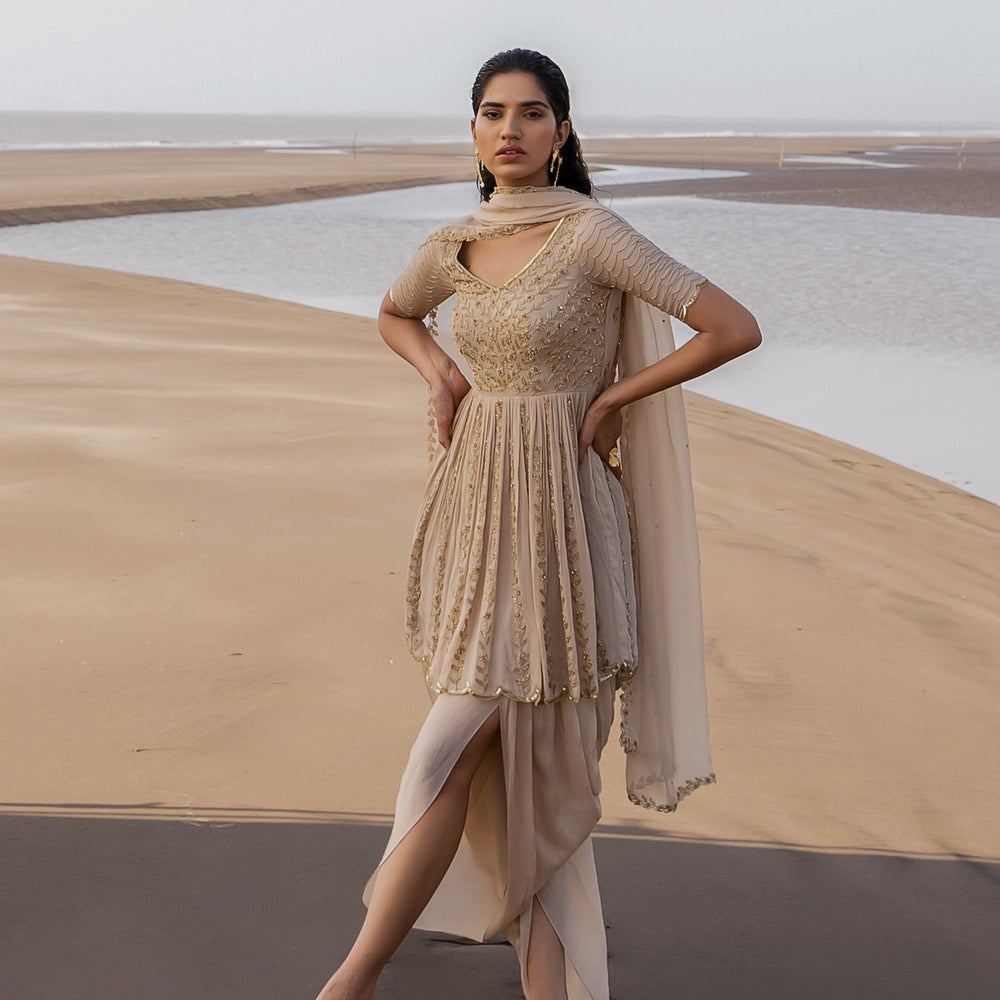 IVORY KURTA DHOTI SET