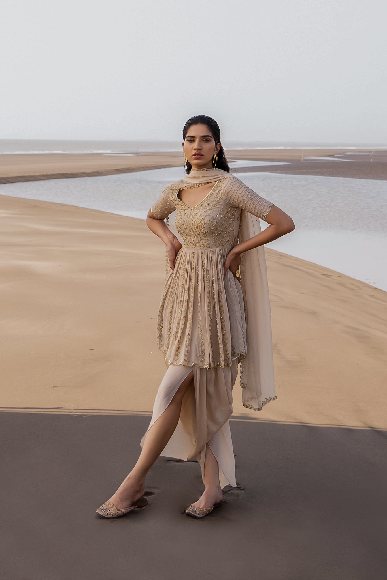 IVORY KURTA DHOTI SET