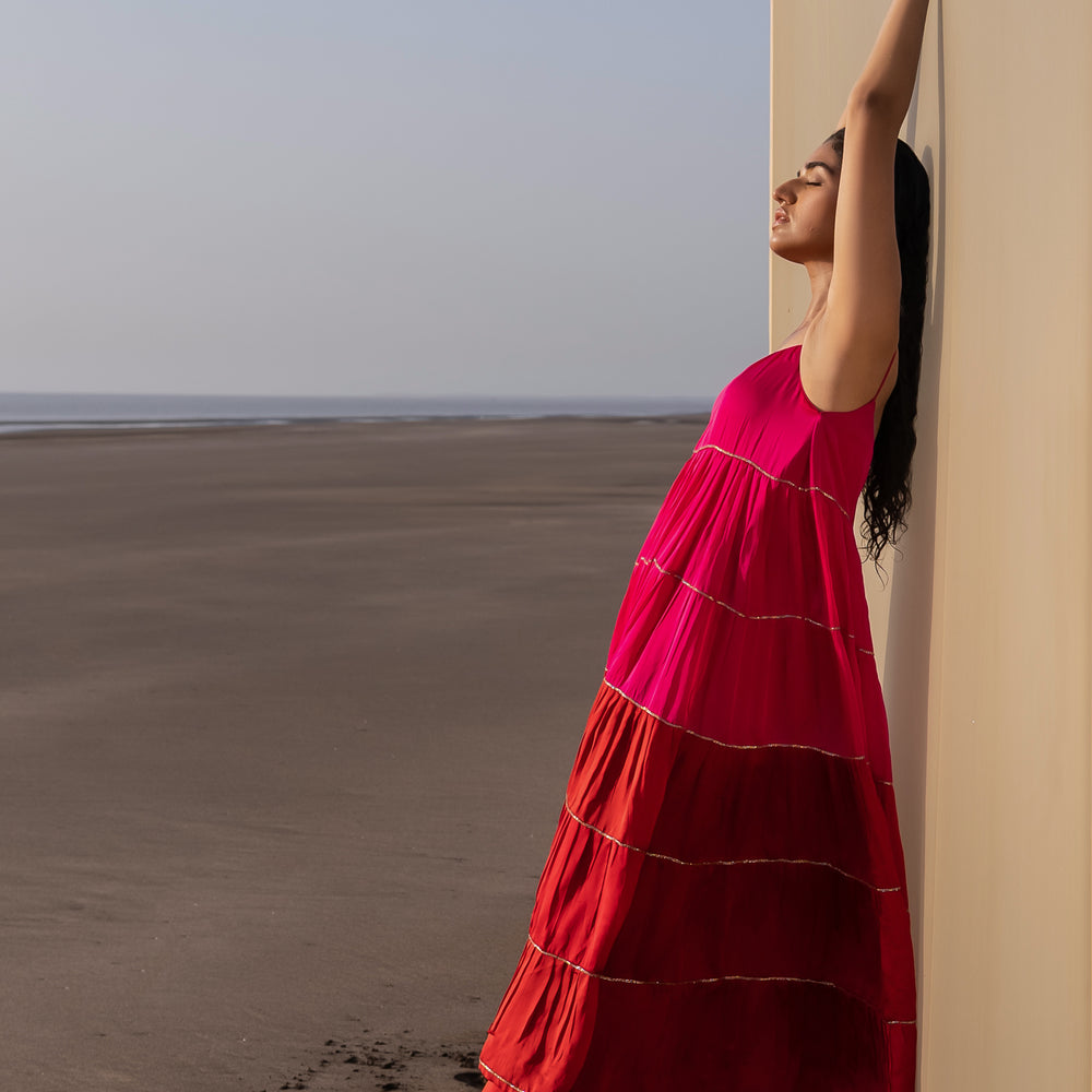 
                      
                        RANI PINK-RED TIER DRESS
                      
                    