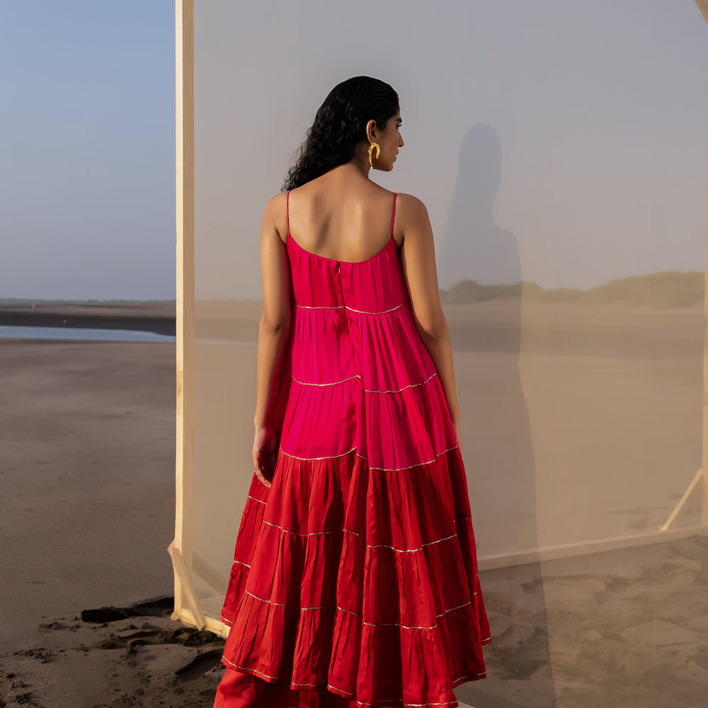 
                      
                        RANI PINK-RED TIER DRESS
                      
                    