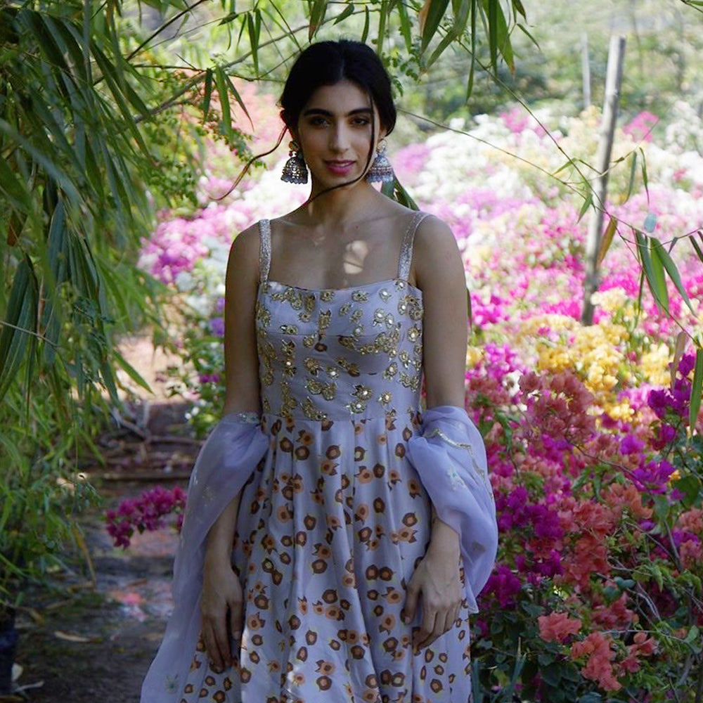 
                      
                        Adah Sharma in Lilac Printed Corset Anarkali
                      
                    