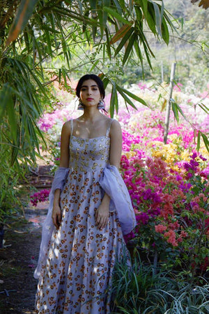 
            
                Load image into Gallery viewer, Adah Sharma in Lilac Printed Corset Anarkali
            
        