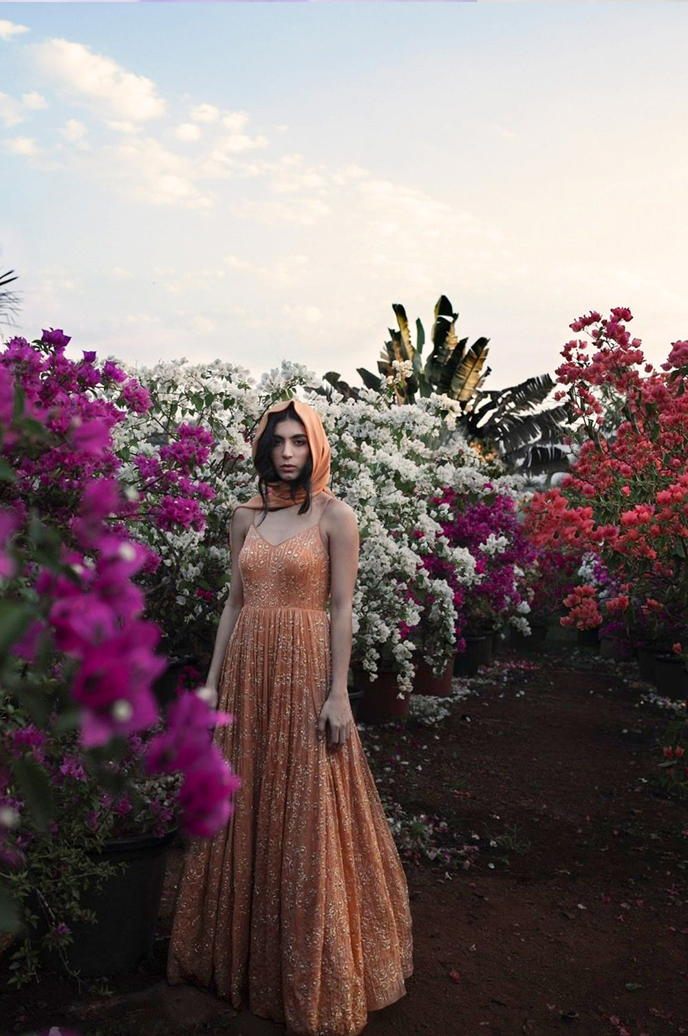 Salmon Pink Spaghetti Anarkali